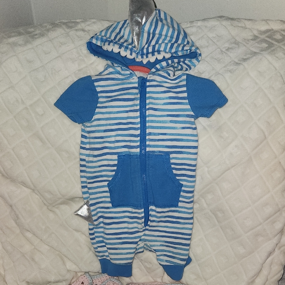 Blue Striped Kids One Piece
